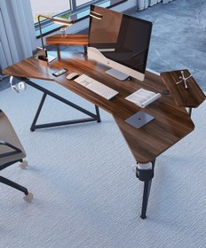 Resim Özel Tasarım Kanatlı Oyuncu Masası 160 Cm Bardaklık Ve Kulaklık T 