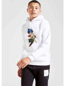 Resim Anime Dragon Ball Super Vegeta Baskılı Unisex Çocuk Sweatshirt Beyaz 