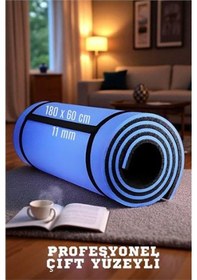 Resim Modacar Pilates Matı- Spor Matı - Yoga Matı 11 Mm Çift Taraflı Mavi 
