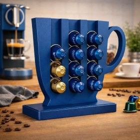 Resim Cenikli Modern Kupa Tasarımlı Kahve Kapsül Standı 