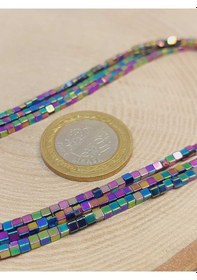 Resim Bileklik Boy Hematit Taşı Dizi 2 2mm 49654 Yarım Dizi 17cm Uzunluğundadır Çok Renkli 