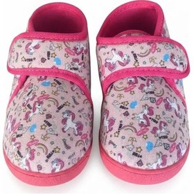 Resim Soylu Yumuşak Pamuklu Kız Çocuk Pandufu Pembe Unicornlu Pembe 