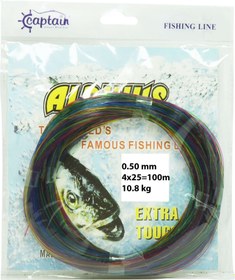 Resim Captain Alpinus Poşet Misina 4x25 Bağlantılı 100mt Ebruli - Standart / 0.70 MM 