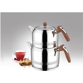 Resim Kahramanlar Kah 1049a Yağmur Midi Boy Çaydanlık Ahşap Gri 