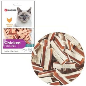 Resim Flamingo Chicken Fish Strips Tavuklu ve Balıklı Kedi Ödülü 85 G 
