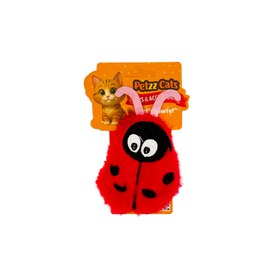 Resim PetzzCats LadyBird Matatabi ve Çıngırak Sesli Peluş Kedi Oyuncağı Kırmızı 11x11 Cm 
