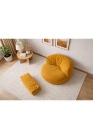 Resim PATARA HOME Mila Modell Puff & Armut Koltuk 2'li Relax Koltuk 