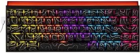 Resim Coverzone Desenli Kablolu Ergonomik Mekanik Oyuncu Klavyesi-Ambiyans Aydınlatmalı AJAZZ Nacodex NK-68 Kontur Desenli - Siyah 