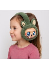 Resim Labubu Peluş Kulaklık Yeşil Koyu Yeşil 