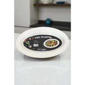 Resim 6'lı Sert Plastik Kayık Tabak Kırılmaz Yıkanabilir 32CM 