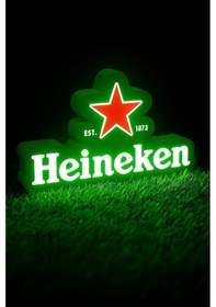 Resim Heineken Tasarımlı Dekoratif Gece Lambası Çok Renkli 