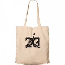 Resim Jordan Black 23 Krem Fermuarlı Bez Çanta Gabardin - Krem 