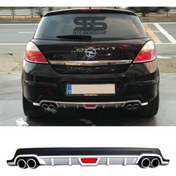 Resim STS Oto Aksesuar Opel Astra H Difüzör Arka Tampon Eki 4 Egzoz Çıkışlı Gri 