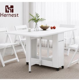 Resim Katlanabilir Modern Şık Yemek Masa 