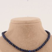 Resim OSMANLI DEĞERLİ TAŞ Sertifikalı Lapis Lazuli 6mm Kolye(DÜĞÜMSÜZ) 