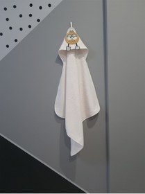 Resim Tanem Home %100 Pamuk Emoji Desen Nakışlı Bebek Havlu Kundak 75x75cm 
