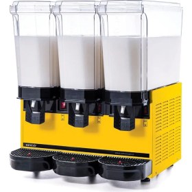 Resim SAMIXIR Klasik Triple Karıştırıcılı Soğuk İçecek Dispenseri 20+20+20 Litre Sarı 
