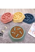 Resim Shop a Way A1 Kemik Desenli Kedi ve Köpek Mama Kabı, Evcil Hayvan Yavaş Mama Yeme Kabı 18 Cm (Pembe) 