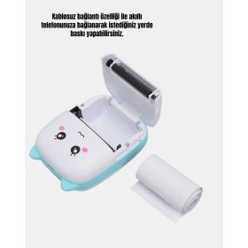 Resim Kablosuz Mini Cep Yazıcısı Bluetooth Destekli 1200MAH Bataryalı 