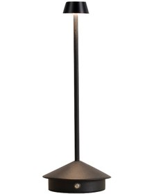 Resim Qingmipy Trapes Şekilli Led Gece Lambası - Dokunmatik Anahtar, Üç Seviye Işık Ayarı, 1800mah Batarya, Kum Siyah Alüminyum Diğer 