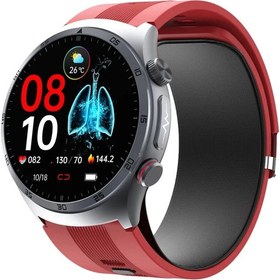 Resim Spovan Electro Pro Hava Basınçlı Tansiyon Şeker NFC Sesli Görüşme EKG Türkçe Akıllı Saat 