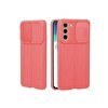 Resim Teleplus Samsung Galaxy S22 Plus Lensi Kamera Korumalı Deri Dokulu Silikon Kırmızı Kılıf 