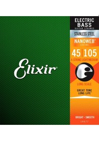 Resim Elixir 14677 Nanoweb Medium 4 Telli Bas Gitar Teli 45-105 