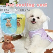 Resim Kedi ve Köpek Evrensel Yazlık Giysiler Küçük Izgara Nefes Alabilir İnce Renkli Ayı Karikatür Baskılı Anti-Gevşek Yelek Tarzı 