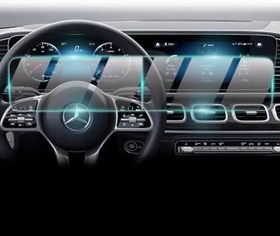 Resim IPG Mercedes 2020-2024 GLE 350 450 580 2023 E 450 350 Maybach GLS 600 G550 Navigation + Gösterge Paneli için 12.3 Inch (2 Parça) 9H Nano ProActive Ekran Koruyucu, Pürüzsüz Cam Bitiş, 