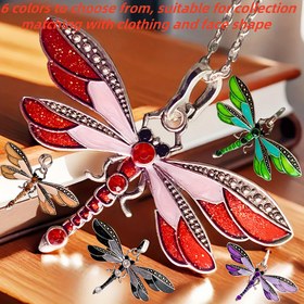 Resim 1 adet/6 adet Set Vintage Dragonfly Kolye Erkek ve Kadın Alaşım Çok Renkli Takı Cadılar Bayramı Şükran Günü Sevgililer Günü Hediyesi Gotik Tarz Giyim Aksesuarları Yüz Şeklini Toplama ve Eşleştirme İçin Uygun 
