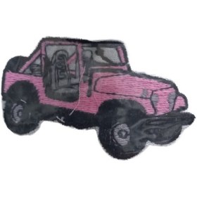 Resim Aplike Ütü İle Yapışan Jeep pembe Arma 2,5x3 cm 