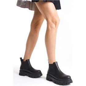 Resim Ailuj Kadın Siyah Günlük Lastikli Bot Siyah 
