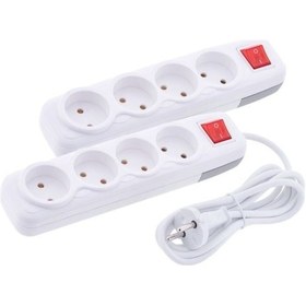 Resim Far F274d 4'lü Anahtarlı Grup Priz 7 Metre Çocuk Korumalı Uzatma Priz 7 M 