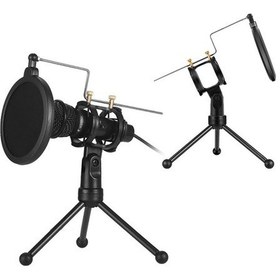 Resim Fortunelane Ses Yalıtımlı Mikrofon Tripod Standı - Profesyonel Kayıt Ve Yayın İçin 