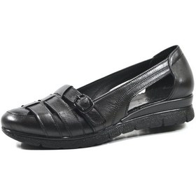 Resim Beety 22by33.305 Hakiki Deri Siyah Anatomik Günlük Kadın Ayakkabı Siyah 