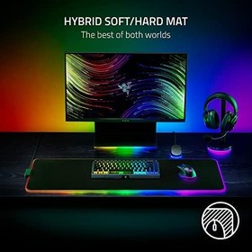 Resim Razer Strider Chroma - Razer Chroma RGB ile Hibrit Oyun Mouse Mat (Hibrit Yumuşak/Sert Mat, 19 Chroma RGB Aydınlatma Bölgesi, Kaymaz Taban, Dikişsiz Kenarlar) Siyah 