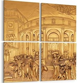 Resim Olla 16272K4 Heykel/Sanat Görseli Kare 4'lü Kanvas Tablo, Ölçü 105X105 