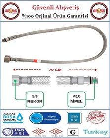 Resim GrossAVM Batarya Flex Hortumu - Çelik Örgü - Spiral Batarya Bağlantı Hortumu - 70cm 
