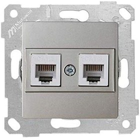 Resim RİTA TİTANYUM MEK+TUŞ 1RJ12 TEL.PRİZİ (12ADET) MUTLUSAN 