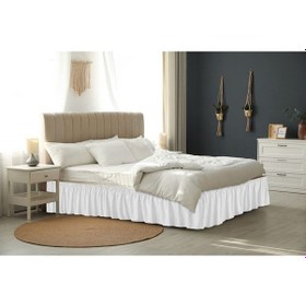 Resim Baza Fırfırı & Tek Kişilik & Beyaz - Ranforce Kumaş Beyaz 