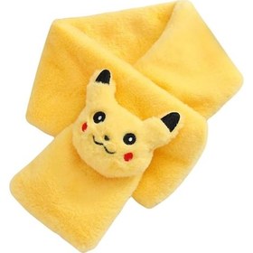 Resim Pokemon Yumuşacık Sıcacık Tutan Çocuk Atkı Sarı 