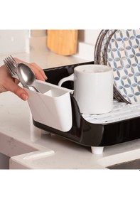 Resim Porsima Akl-060 Siyah Lüks Tabaklık Bulaşıklık Su Akıtma Kanallı Siyah 