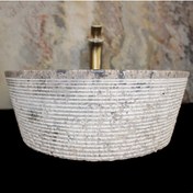 Resim SİPAHİMARBLE Gümüş Traverten Dışı Yatay Patlama Lavabo 