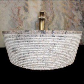 Resim SİPAHİMARBLE Gümüş Traverten Dışı Yatay Patlama Lavabo 