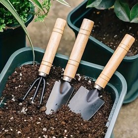 Resim 3'lü Set, Çiçek Dikim Araçları, Evde Sebze Dikimi Bahçe Sanatı, Çam Toprağı Çiçek Küreği, Saksı Çiçek Dikim Araçları, Üç Parça Küçük Kürek 