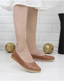 Resim Nesil Shoes Syg P24 Taba Hakiki Deri Kadın Ayakkabı-taba Taba 