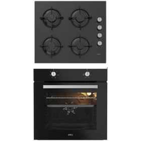 Resim Esty 2'li Siyah Cam Ankastre Set (ACO5335B01 Ocak - AEF6601B03 Turbo Fırın) 