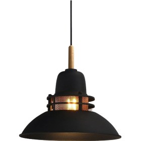 Resim Fener Siyah Avize Ahşap Başlık Tekli Sarkıt Mutfak Çocuk Odası Masaüstü Aydınlatma Modelleri Siyah 