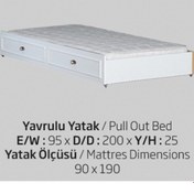 Resim Bengimobilya Yavru Karyola Urlu Flora Model Kayın Torna Kalite Yüksek Ayak Iti 