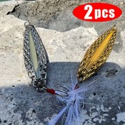 Resim 2 Adet Tüyli Üçlü Kanca ile Karanlıkta Parlayan Balık Yemi - Tatlısu & Tuzlu Su Balıkçılığı için Paslanmaz Çelik Spinner Yem, Balıkçılık Kanca 